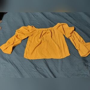 Charlotte Russe Elegant Mustard Off-Shoulder Blouse